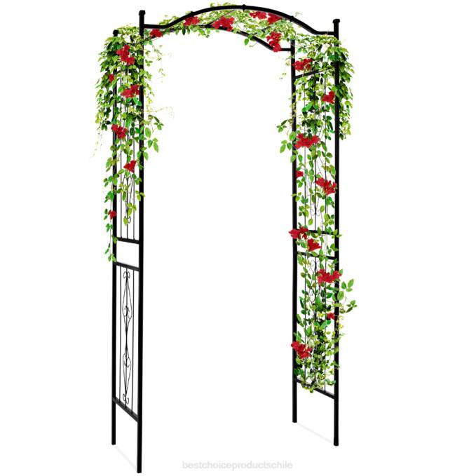 césped y jardín | Best Choice Products Enrejado de acero para jardín con arco para plantas trepadoras negro08BN987
