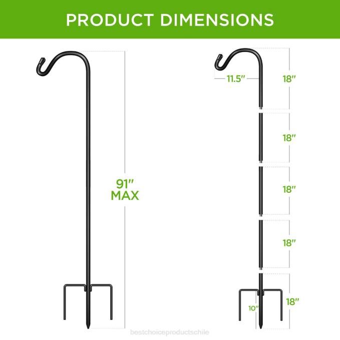 césped y jardín | Best Choice Products Juego de 2 ganchos de pastor para jardín al aire libre con base de 3 puntas negro08BN474