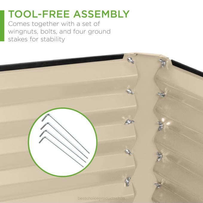 césped y jardín | Best Choice Products Cama de jardín elevada de metal para exteriores para verduras, flores y hierbas. beige08BN462
