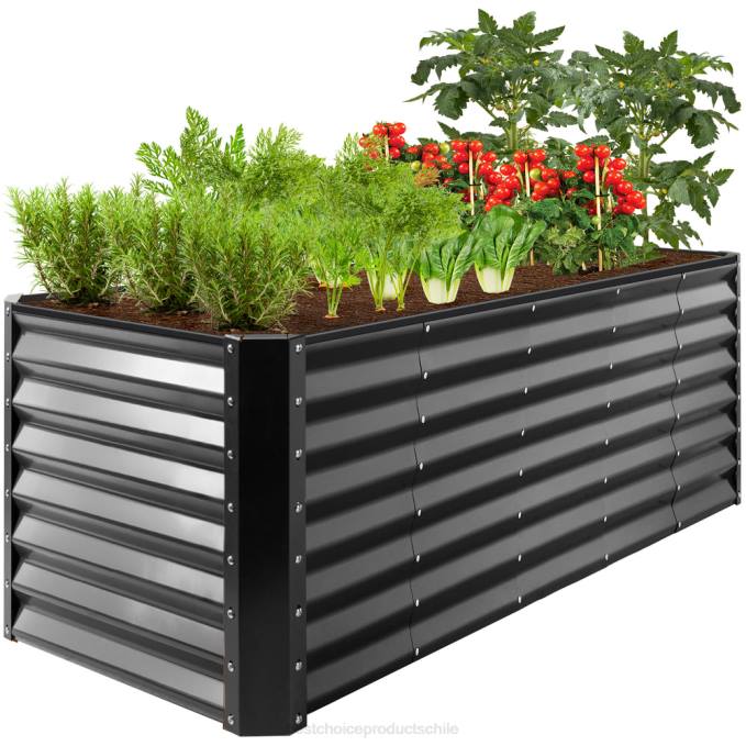 césped y jardín | Best Choice Products Cama de jardín elevada de metal para exteriores para verduras, flores y hierbas. carbón08BN469