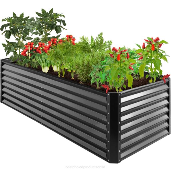 césped y jardín | Best Choice Products Cama de jardín elevada de metal para exteriores para verduras, flores y hierbas. gris08BN439
