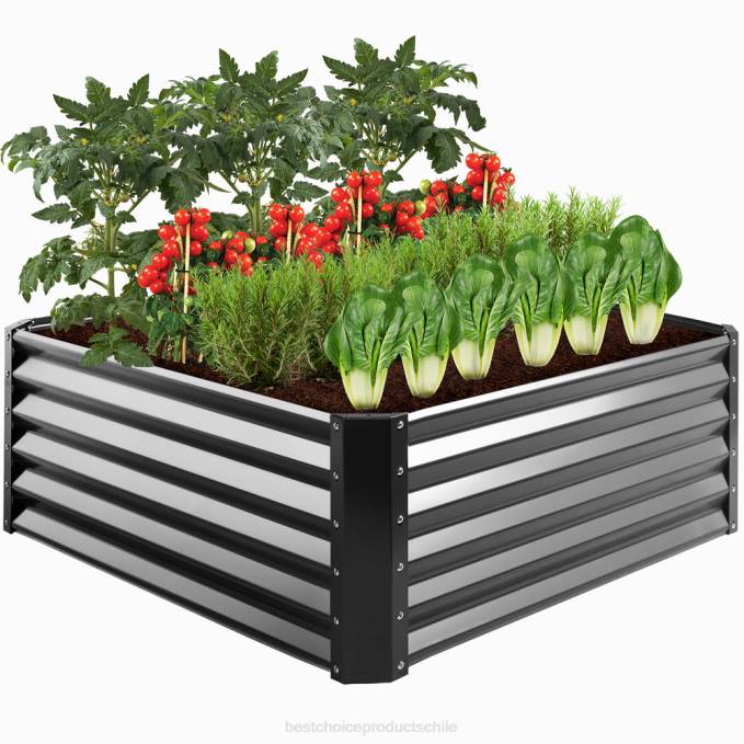 césped y jardín | Best Choice Products Cama de jardín elevada de metal para exteriores para verduras, flores y hierbas. gris08BN452