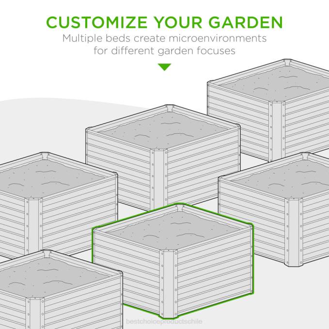 césped y jardín | Best Choice Products Cama de jardín elevada de metal para exteriores para verduras, flores y hierbas. gris08BN452
