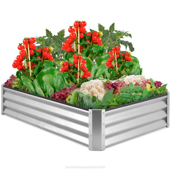 césped y jardín | Best Choice Products Cama de jardín elevada de metal para exteriores para verduras, flores y hierbas. plata08BN448