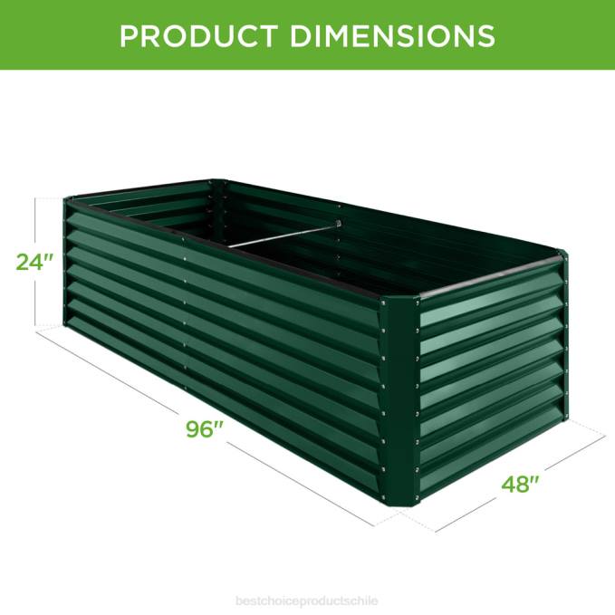 césped y jardín | Best Choice Products Cama de jardín elevada de metal para exteriores para verduras, flores y hierbas. verde oscuro08BN442