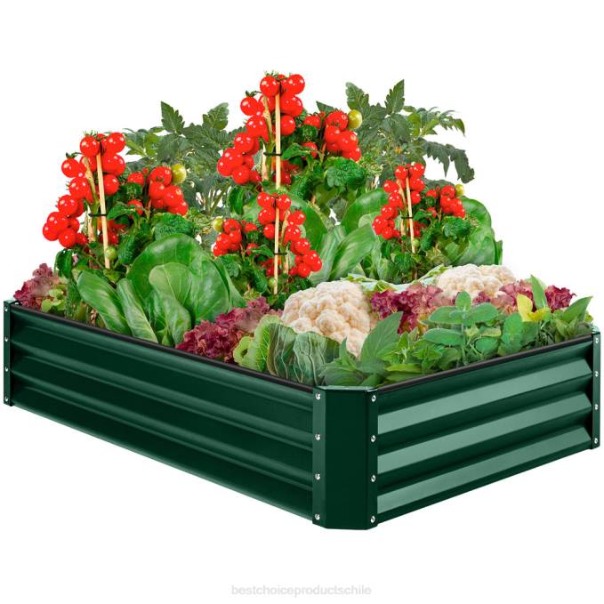 césped y jardín | Best Choice Products Cama de jardín elevada de metal para exteriores para verduras, flores y hierbas. verde oscuro08BN451