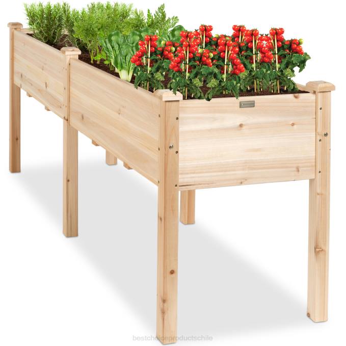 césped y jardín | Best Choice Products Cama de jardín elevada, soporte elevado para jardineras de madera natural08BN963