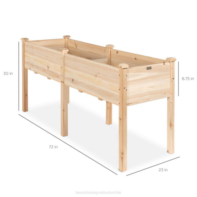 césped y jardín | Best Choice Products Cama de jardín elevada, soporte elevado para jardineras de madera natural08BN963