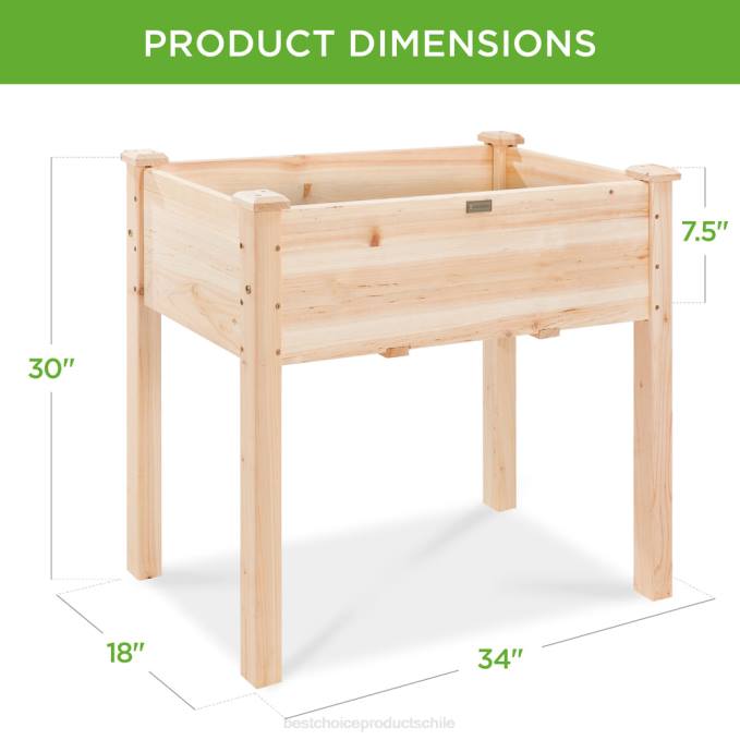 césped y jardín | Best Choice Products Cama de jardín elevada, soporte elevado para macetero de madera con revestimiento de cama natural08BN965