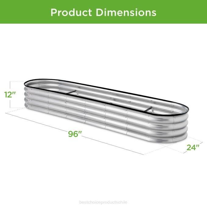 césped y jardín | Best Choice Products Cama de jardín ovalada elevada de metal para exteriores para verduras y flores plata08BN468