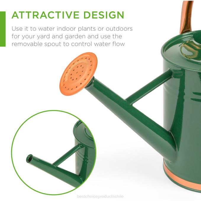 césped y jardín | Best Choice Products Regadera de acero galvanizado de 1 galón con junta tórica y asa superior verde08BN996