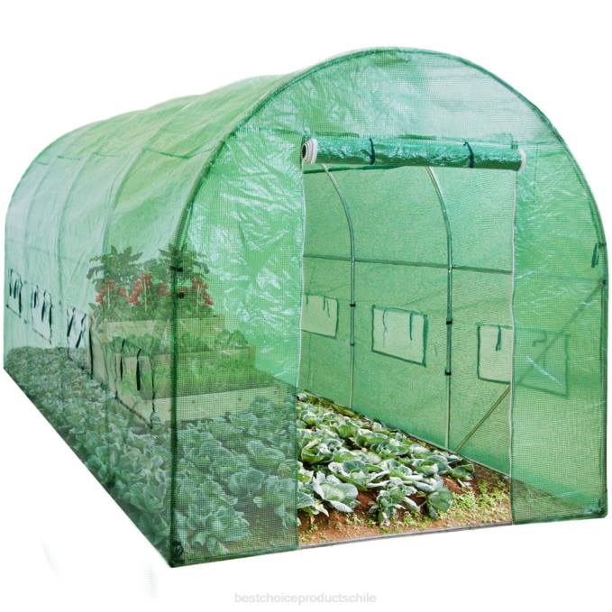 césped y jardín | Best Choice Products Tienda tipo túnel tipo invernadero con ventanas enrollables y puerta con cremallera verde08BN958