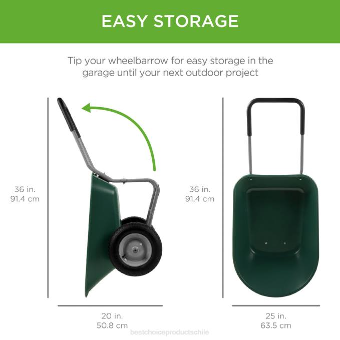césped y jardín | Best Choice Products carro de jardín con carretilla de dos ruedas verde08BN455
