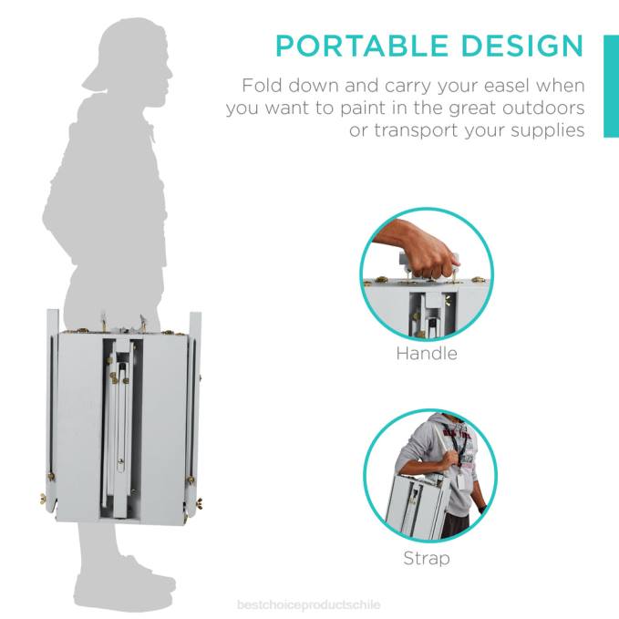 accesorio Best Choice Products Caballete francés de madera portátil con kit para principiantes de 32 piezas gris08BN1034