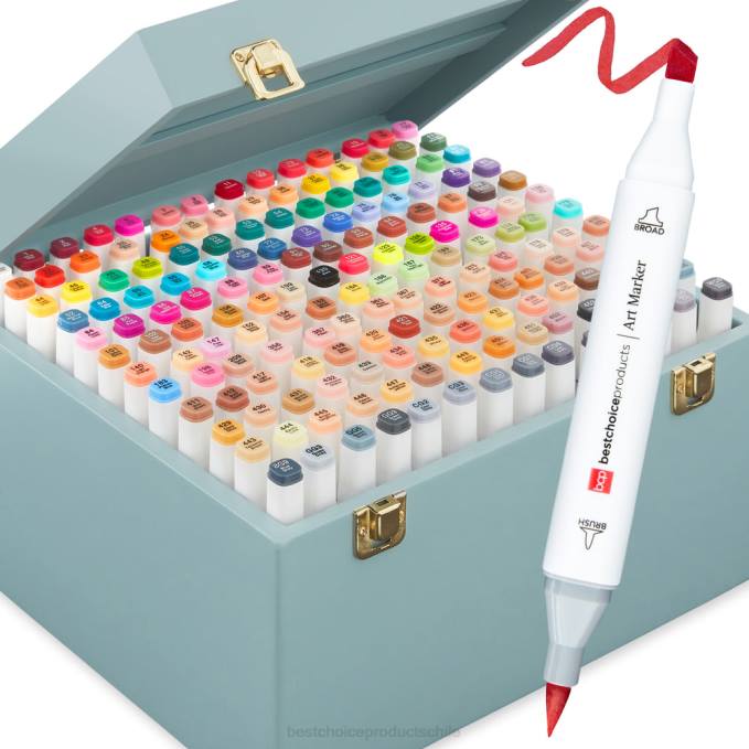 accesorio Best Choice Products kit de rotulador a base de alcohol con pincel y punta de cincel, estuche de transporte azul08BN1048