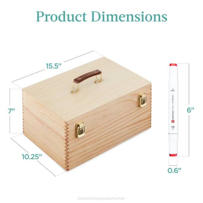 accesorio Best Choice Products kit de rotulador a base de alcohol con pincel y punta de cincel, estuche de transporte natural08BN1063