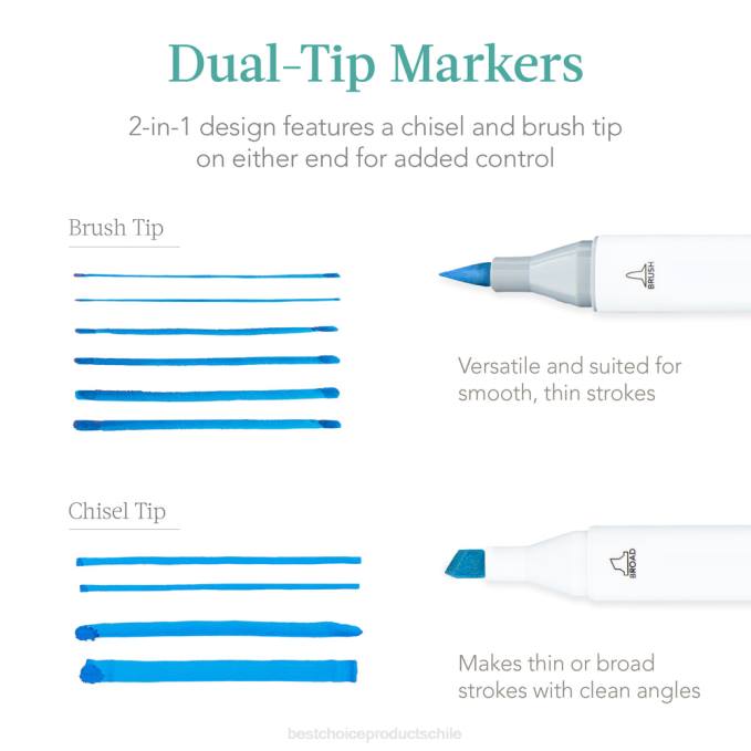accesorio Best Choice Products kit de rotulador a base de alcohol con pincel y punta de cincel, estuche de transporte negro08BN1047