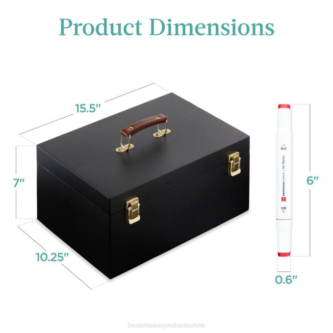 accesorio Best Choice Products kit de rotulador a base de alcohol con pincel y punta de cincel, estuche de transporte negro08BN1064