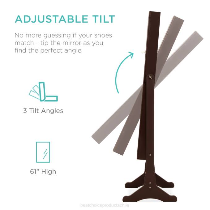 accesorio Best Choice Products Armario con espejo de joyería de pie de 6 niveles con luces LED Café exprés08BN711