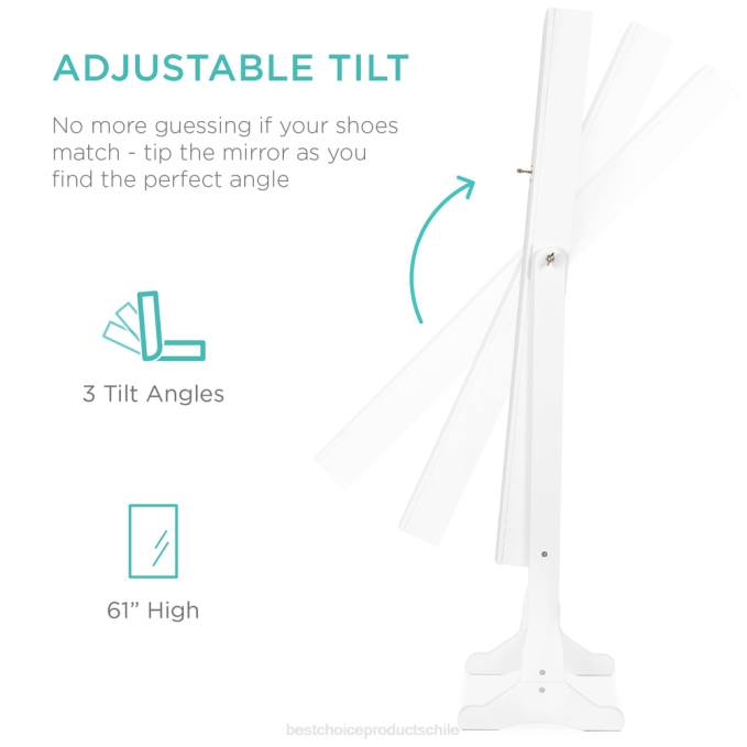 accesorio Best Choice Products Armario con espejo de joyería de pie de 6 niveles con luces LED blanco08BN712