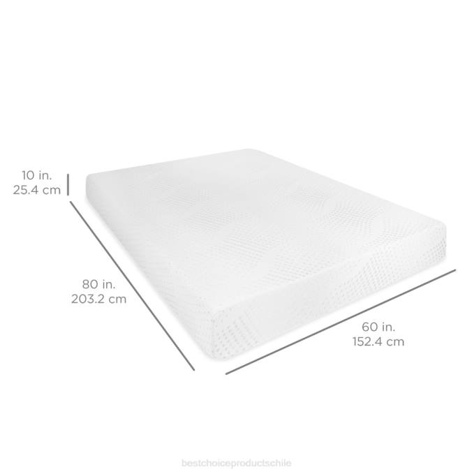 accesorio Best Choice Products Colchón de doble capa de 10 pulgadas con espuma con memoria de gel belleza08BN1296