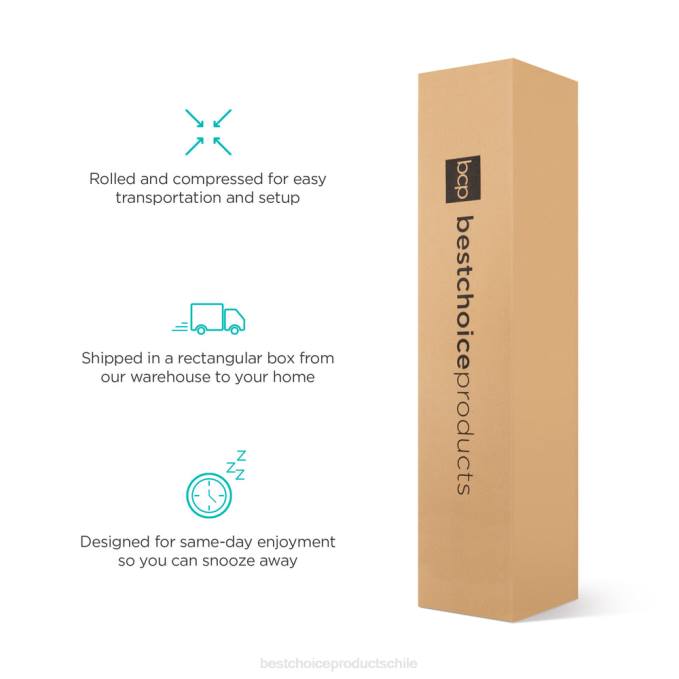 accesorio Best Choice Products Colchón de espuma viscoelástica de doble capa de 10 pulgadas con espuma certificada certipur-us belleza08BN1192