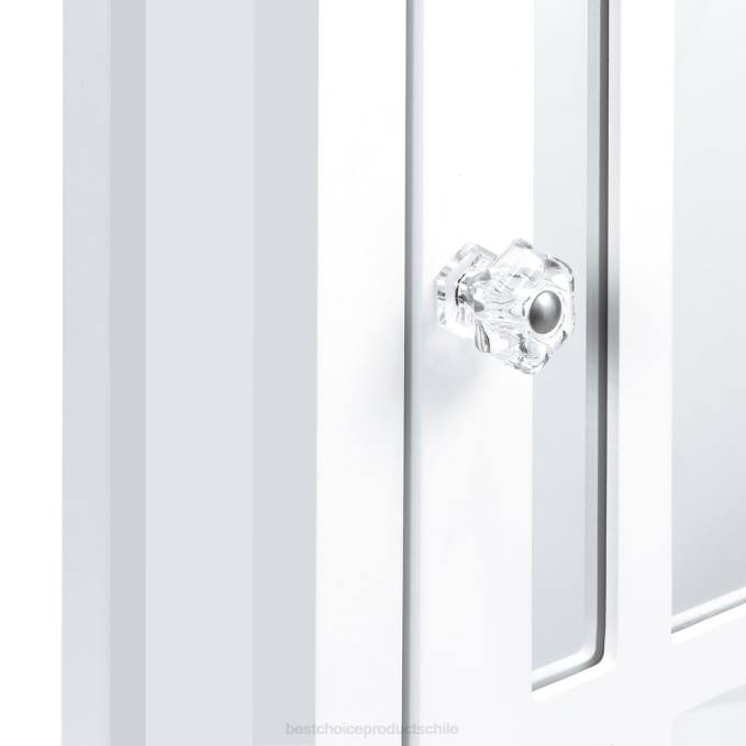 accesorio Best Choice Products Gabinete de almacenamiento de pared con espejo de tocador para baño blanco08BN1291