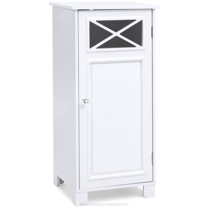 accesorio Best Choice Products Mueble de piso de madera clásico de 3 niveles con puerta blanco08BN1289