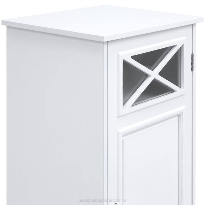 accesorio Best Choice Products Mueble de piso de madera clásico de 3 niveles con puerta blanco08BN1289