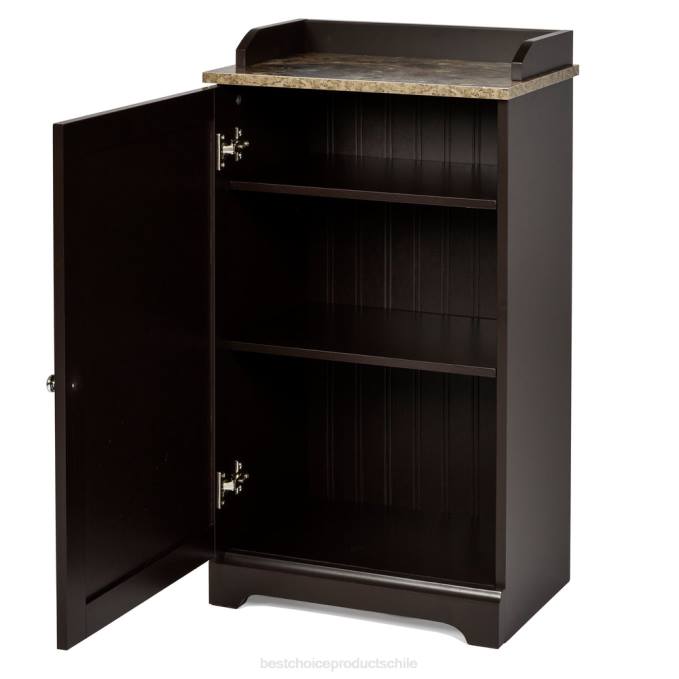 accesorio Best Choice Products mueble de almacenamiento para piso de baño con puerta versátil marrón08BN1272