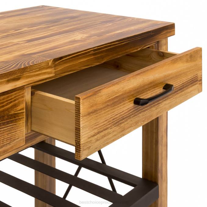 accesorio Best Choice Products carro de cocina industrial con ruedas bloqueables natural08BN1299