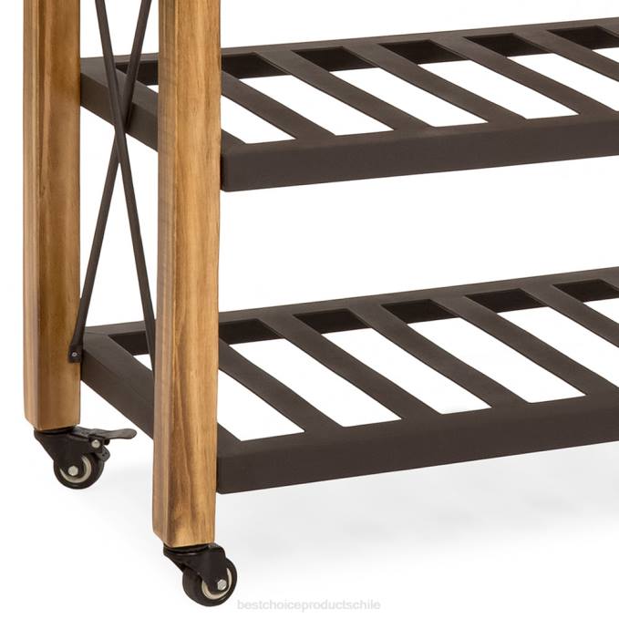 accesorio Best Choice Products carro de cocina industrial con ruedas bloqueables natural08BN1299