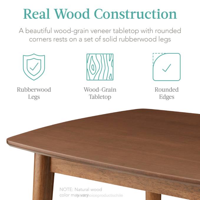 accesorio Best Choice Products Juego de comedor moderno de madera de mediados de siglo de 5 piezas con 4 sillas, asiento y respaldo acolchados Cafe Blanco08BN591