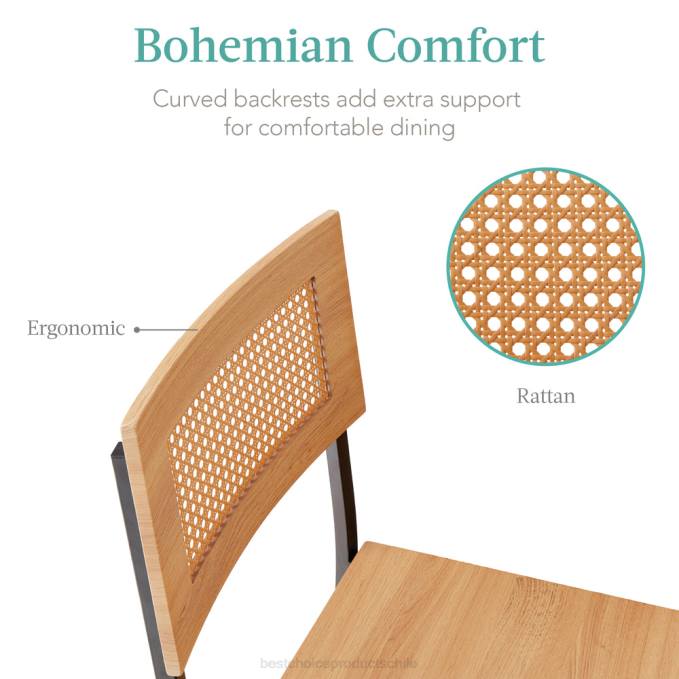 accesorio Best Choice Products Juego de mesa de comedor de cocina de ratán con altura de mostrador de 3 piezas con estantes de almacenamiento natural08BN391