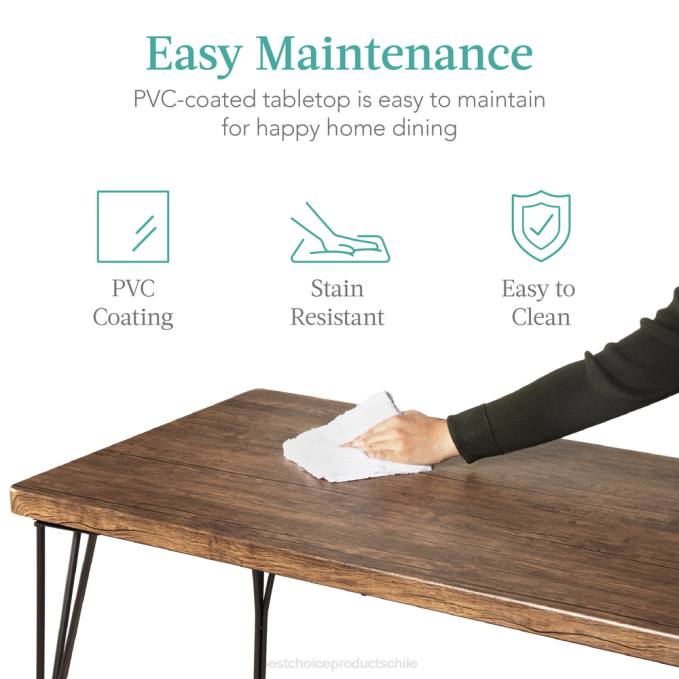 accesorio Best Choice Products Juego de mesa de comedor moderna de 5 piezas de metal y madera con 4 sillas. marrón deriva08BN742