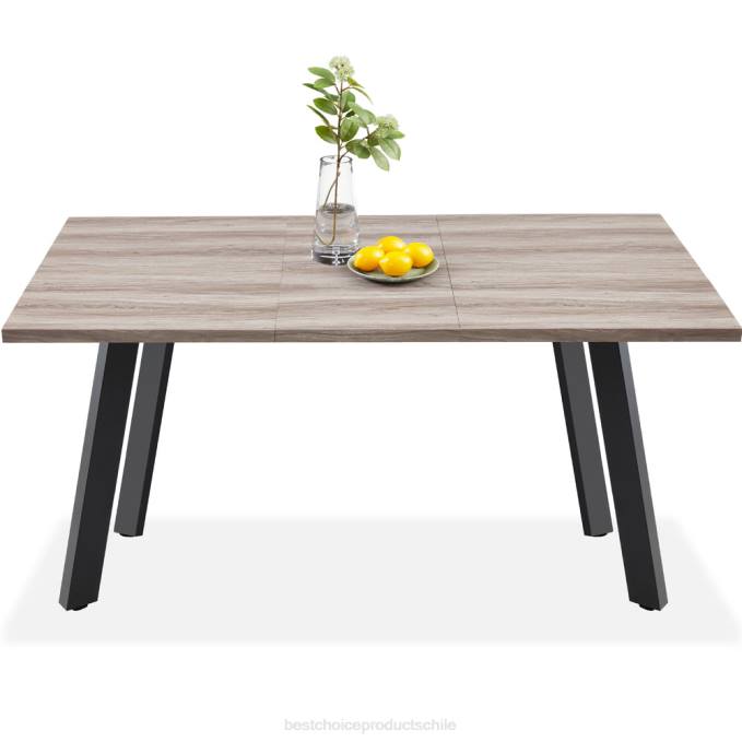 accesorio Best Choice Products mesa de comedor extensible moderna con extensión de hoja, 2 cerraduras gris08BN1252