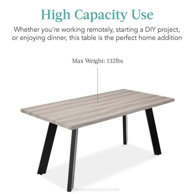 accesorio Best Choice Products mesa de comedor extensible moderna con extensión de hoja, 2 cerraduras gris08BN1252