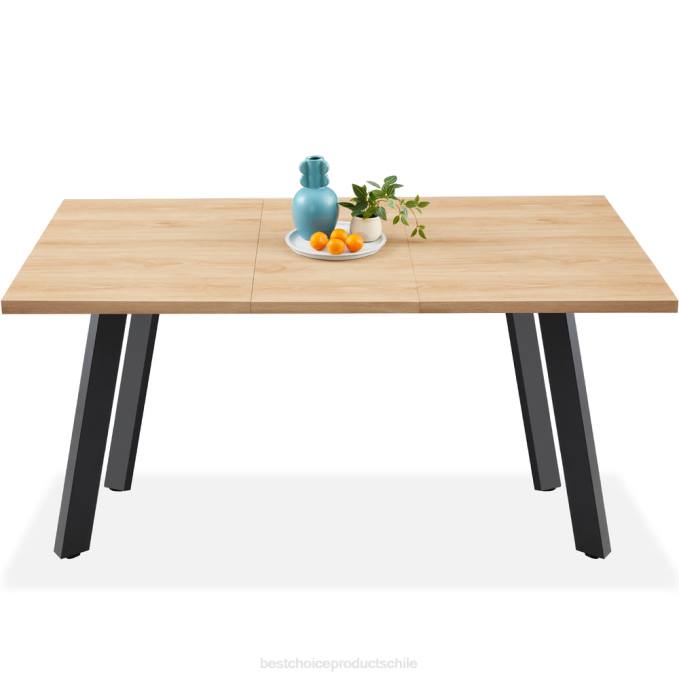 accesorio Best Choice Products mesa de comedor extensible moderna con extensión de hoja, 2 cerraduras roble natural08BN1251