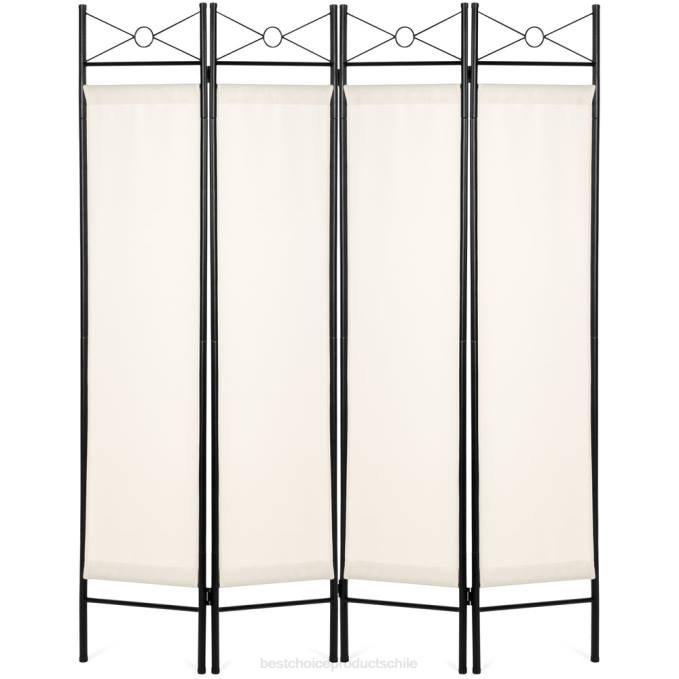 accesorio Best Choice Products Detalle decorativo del divisor de ambiente de la pantalla de privacidad plegable de 4 paneles, 6 pies blanco08BN658