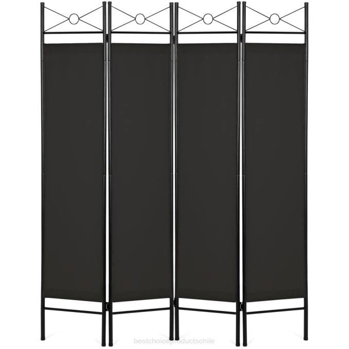 accesorio Best Choice Products Detalle decorativo del divisor de ambiente de la pantalla de privacidad plegable de 4 paneles, 6 pies negro08BN659
