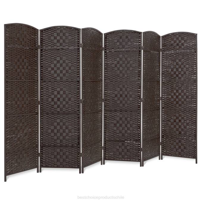 accesorio Best Choice Products Separador de ambientes de 6 pies de altura, pantalla de privacidad plegable con tejido de diamantes de 6 paneles moca oscuro08BN1283