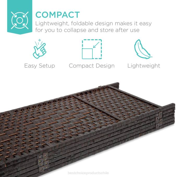 accesorio Best Choice Products Separador de ambientes de 6 pies de altura, pantalla de privacidad plegable con tejido de diamantes de 6 paneles moca oscuro08BN1283