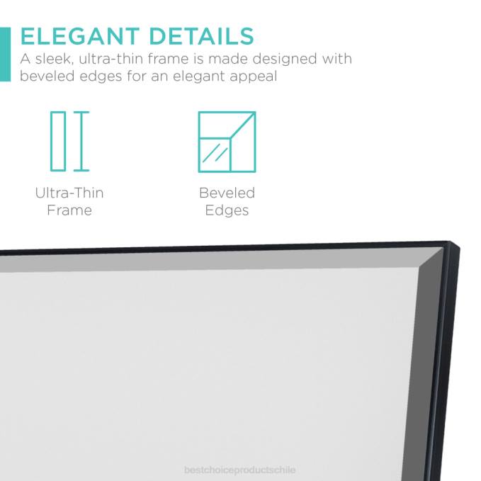 accesorio Best Choice Products espejo grande de cuerpo entero, espejo para colgar en la pared y espejo inclinado para el piso negro08BN650