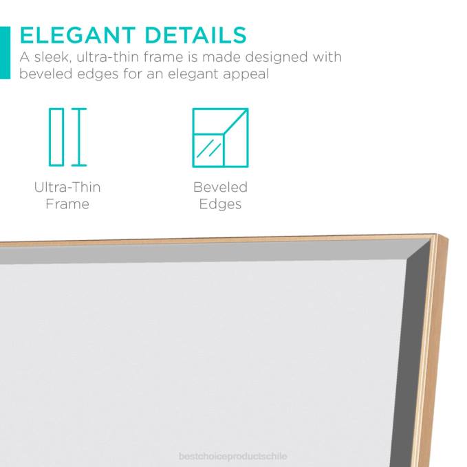 accesorio Best Choice Products espejo grande de cuerpo entero, espejo para colgar en la pared y espejo inclinado para el piso oro08BN651