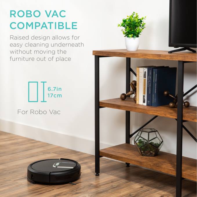 accesorio Best Choice Products Mesa consola de pasillo industrial de 3 niveles para sala de estar, entrada marrón08BN589