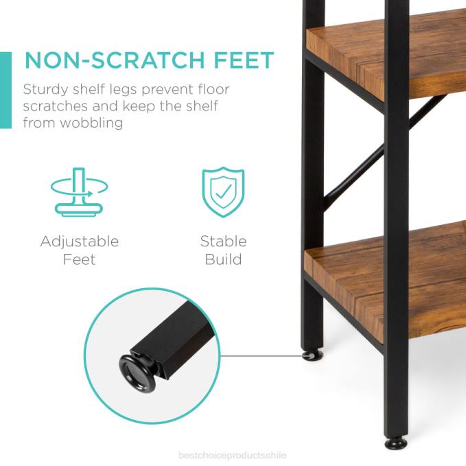 accesorio Best Choice Products Mesa consola de pasillo industrial de 3 niveles para sala de estar, entrada marrón08BN589