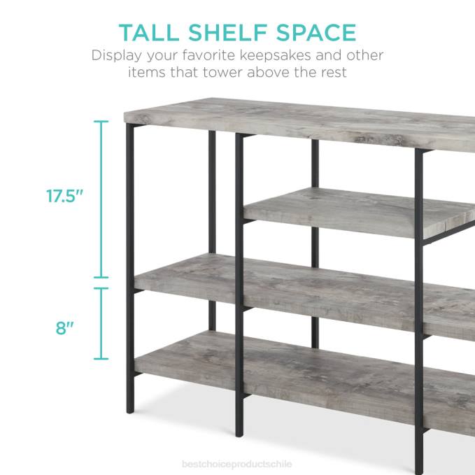accesorio Best Choice Products Mesa consola industrial de 4 niveles con estantes altos gris08BN723