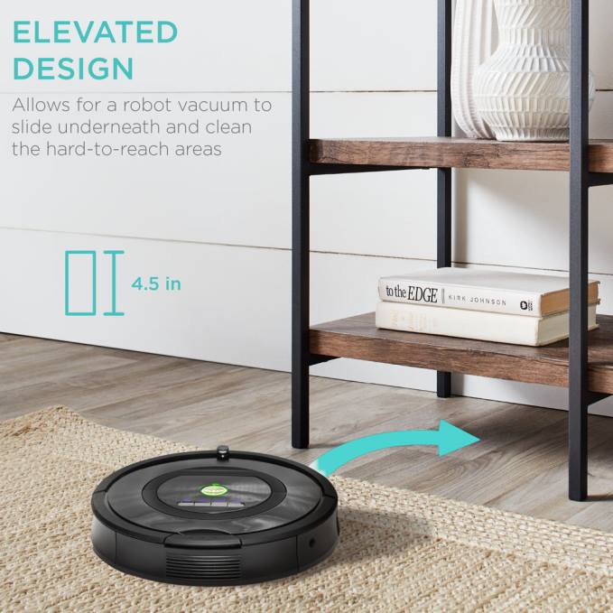 accesorio Best Choice Products Mesa consola industrial de 4 niveles con estantes altos nuez oscura08BN725