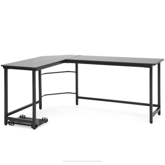 accesorio Best Choice Products Mesa de trabajo esquinera moderna en forma de L para ordenador con soporte para CPU negro08BN364