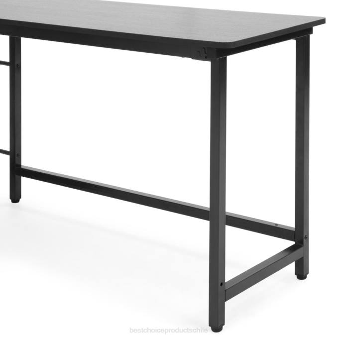 accesorio Best Choice Products Mesa de trabajo esquinera moderna en forma de L para ordenador con soporte para CPU negro08BN364